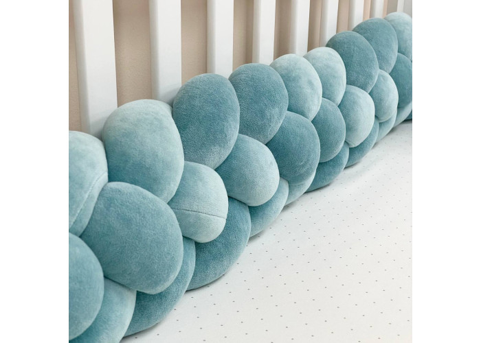 Бортик-коса темна мята 4 плетіння