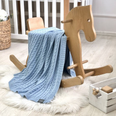 Плед бавовна Коса блакитний