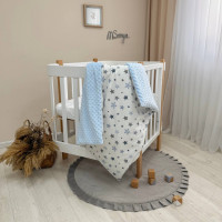 Плед-конверт з ковдрою на Minky Stars сіро-блакитний