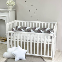 Бортик-коса білий/сірий/графіт