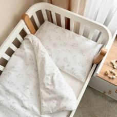 Змінна постіль "Baby Mix" Зайчики бежеві на білому