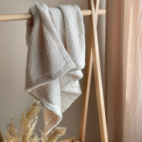 Плед муслін на хутрі Teddy горошок мятний