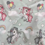 Пелюшка бязь Єдинороги в хмаринках на мяті 80х100 +/- 2 см
