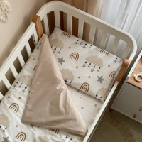Змінна постіль Baby Mix Хмаринки із зірочками бежеві