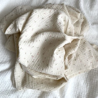 Пелюшка муслін Ромашки дрібні на ванільному