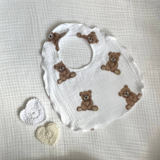 Слинявчик муслін Жатка 2-сторонній Teddy на білому білий