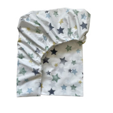 Простирадло дитяче Акварельна зірка мята-сірий