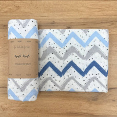 Пелюшка фланель Зигзаг сіро-блакитний