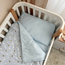 Змінна постіль Shine Сердечка великі золото на блакитному