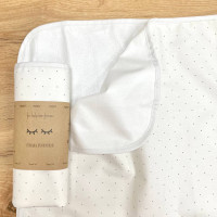 Непромокаюча пелюшка Поплін/Мембрана Крапка сіра на білому 45х75