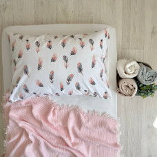 Наволочка поплін 50х70 Перо пудра (900000)