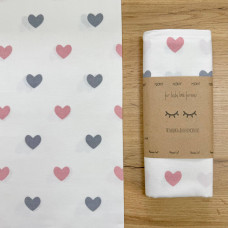 Пелюшка бязь Сердечка сіро-пудрові