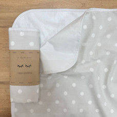 Непромокаюча пелюшка Поплін/Мембрана Горошок великий на сірому