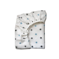 Простирадло фланель Зірка сіро-блакитна