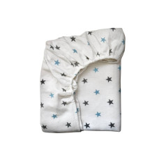 Простирадло фланель Зірка сіро-блакитна