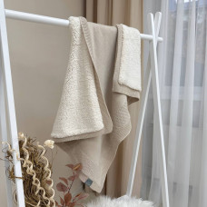 Плед вязаний Teddy Рогожка new пісочний