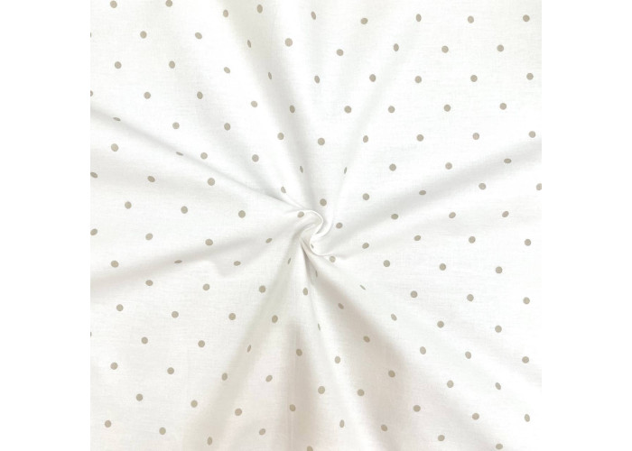 Непромокаюча пелюшка Поплін/Мембрана Горох бежевий на білому 45х75