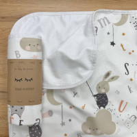 Непромокаюча пелюшка Поплін/Мембрана Зайці на драбинці бежевий 45х75