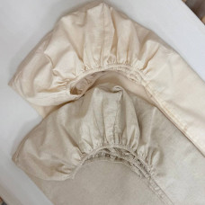 Простирадло дитяче льон лляний/молочний 2шт