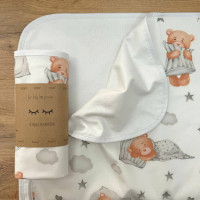 Непромокаюча пелюшка Поплін/Мембрана Тедді із зайкою