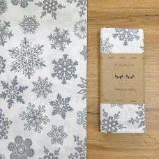 Пелюшка бязь Сніжинки сірі на білому