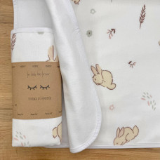 Непромокаюча пелюшка Фланель/Мембрана Зайці з серцями