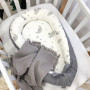 Кокон Baby Design Хмаринки сірі з місяцем