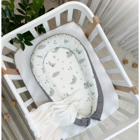 Кокон Baby Design Хмаринки сірі з місяцем