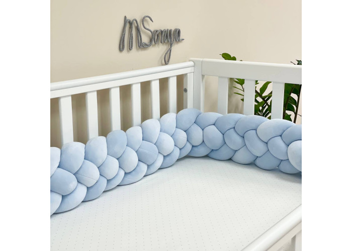 Бортик-коса блакитний 4 плетіння