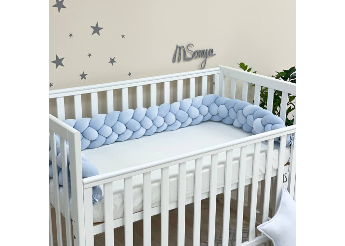 Бортик-коса блакитний 4 плетіння