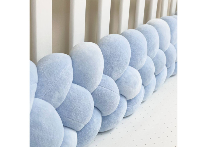 Бортик-коса блакитний 4 плетіння