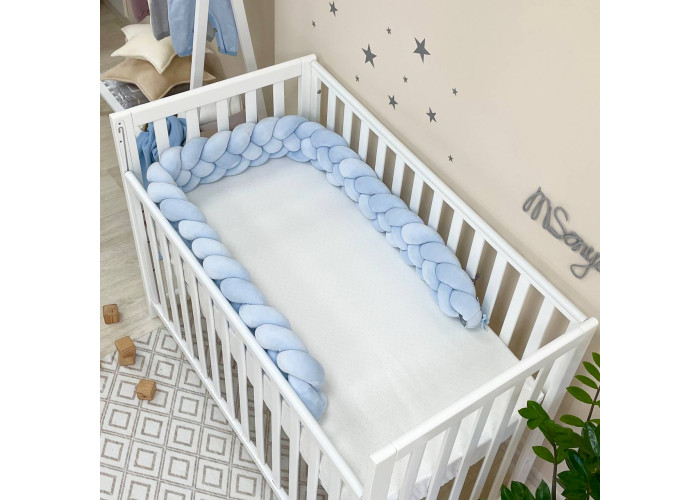 Бортик-коса блакитний 4 плетіння