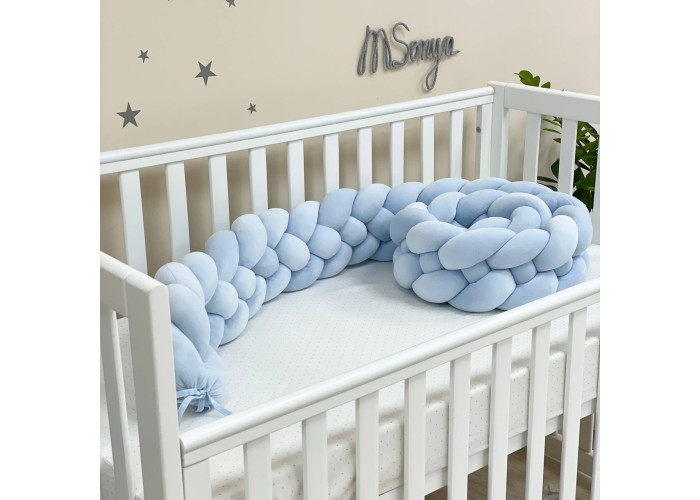 Бортик-коса блакитний 4 плетіння