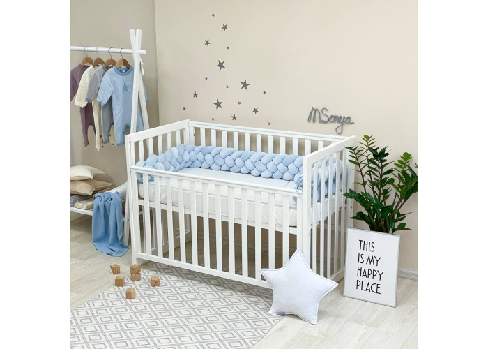 Бортик-коса блакитний 4 плетіння