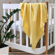 Плед бавовна Рогожка жовтий