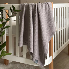 Плед бавовна Рогожка сірий