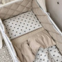 Комплект постільної білизни для новонародженого Baby Mix Сіро-бежеві сердечка