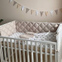 Комплект постільної білизни для новонародженого Baby Mix Сіро-бежеві сердечка