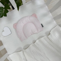 Подушка з вушками поплін Полоска рожева (130046)