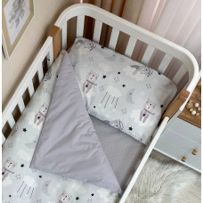 Змінна постіль Baby Dream Коти у хмарах сірий