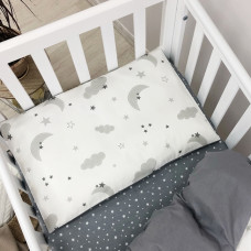 Наволочка поплін 40 х 60 Хмаринки сірі 370000