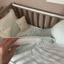 Комплект (кокон з рюшем + подушка + плед) світла мята
