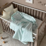 Комплект (кокон з рюшем + подушка + плед) світла мята