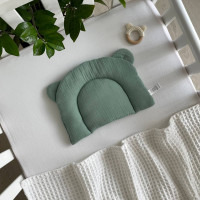 Подушка з вушками муслін малахіт