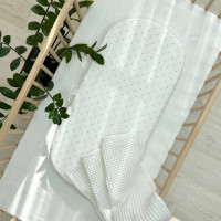 Простирадло у візочок Горох бежевий на білому