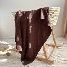 Плед вязаний Ромби шоколад