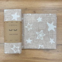 Пелюшка фланель Зірки на бежевому