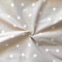 Непромокаюча пелюшка Поплін/Мембрана Зірка розсип біла на бежевому 45х75