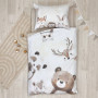 Комплект постільної білизни дитячий поплін Акварельні звірята (підковдра+наволочка)