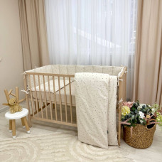 Комплект постільної білизни для новонародженого Сердечка різнокольорові на бежевому